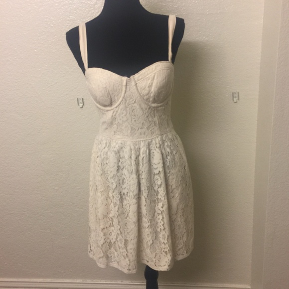 Abercrombie Iory corset boned lace adjustable strap mini dress - Picture 3 of 8
